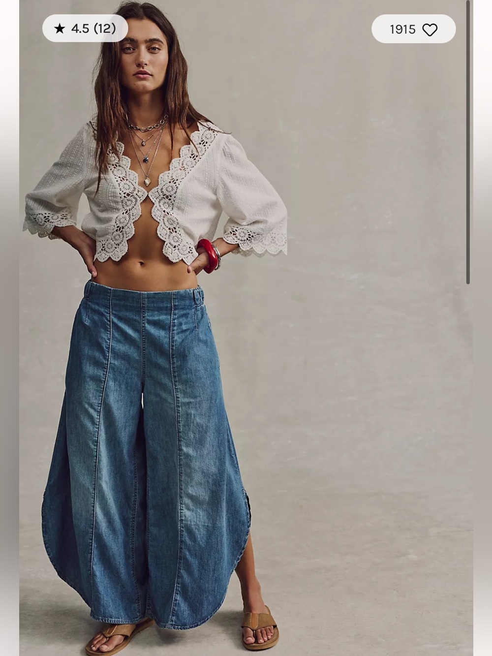 Free People We The Free Sweet Pea Pull On Tulip Jeans Small NWT Blueshift Denim